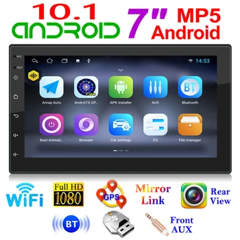 VODOOL Android 10.1 2 Din Car Multimedia Vaizdo Grotuvas, Stereo GPS Navigacija, WiFi, Bluetooth, AUX Galvos Vienetas 1 GB+16 GB 7 colių