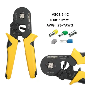 VSC8 16-4A 6-4A 0.25-10mm 23-10AWG Reguliuojamas Tiksliai Fiksavimo Žnyples Vamzdis Bootlace Terminalo Užspaudimo Rankinių Įrankių VSC9 6-4A