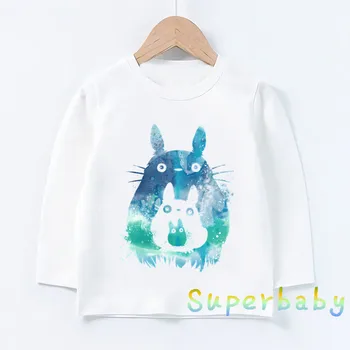 Vaikai Japonų Anime Atkakli Toli Totoro Spausdinti marškinėliai Kūdikių Berniukų, Mergaičių Juokingas Animacinių filmų Topai Vaikai Long Sleeve T-shirt,LKP2418