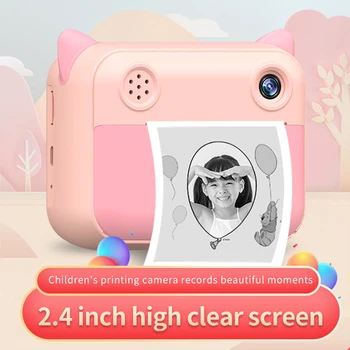 Vaikai Kamera momentinės vaizdo Kamera Vaikams 1080P Skaitmeninė vaizdo Kamera Su Foto Popieriaus Vaiko Žaislas Kamera Kalėdų Dovana Vaikams