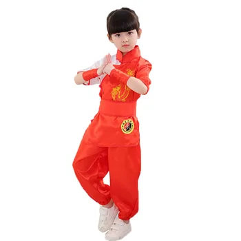 Vaikai Tradicinę Kinų Kungfu Vienodas Hanfu Naujųjų Metų Taekvondo Wushu Tango Kostiumas Siuvinėjimo Satino Berniukų, Mergaičių Taichi Drabužiai