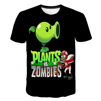 Vaikų Drabužius, Augalai Vs Zombies Karai T-shirt Juokingi marškinėliai Vaikams, Cartoon Marškinėlius Baby Mergaitės Berniukai Drabužių Vasaros Viršūnes