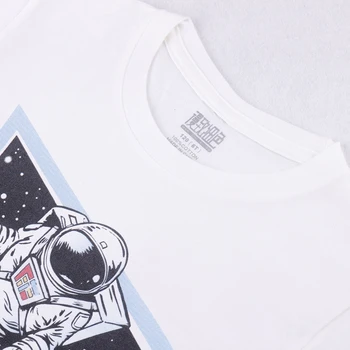 Vaikų marškinėliai Astronautai Kosmoso Dizaino Medvilnės, Baltos spalvos Trumpą Mergina Viršūnes Vaiko Marškinėliai Berniukui T Marškinėliai Kūdikiams, Vaikams, Drabužiai Nemokamas Pristatymas