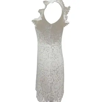 Vakare Šalies Suknelės Moterims Balta Suknelė 2020 Elegantiškas Tvarstis Rankovių Raukiniai Gėlių Derliaus Seksualus Tuščiaviduriai Nėrinių Mini Suknelės