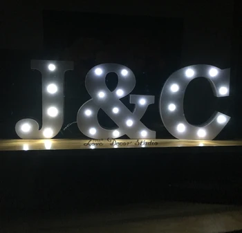 Vartotojo Baltos spalvos LED šviesos ženklas, įskaitant 3 raidės Dekoruotas miegamasis (be baterijos)