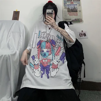 Vasaros Goth Seksuali Moteris Tee Estetinės Prarasti Moterys T-shirt Punk Tamsiai Grunge Streetwear Ponios Viršų Gotikos Tshirts Harajuku Drabužiai