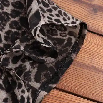 Vasaros Seksualus Leopardas Spausdinti Maxi Suknelė Moterų Sundress 2021 ZANZEA Off Peties Ilgai Vestido Padalinti Hem Šifono Suknelė Plius Dydis