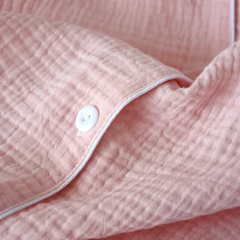 Vasarą Ponios Sleepwear Medvilnės Dvigubo sluoksnio Krepo Gazas Rožinė Pižama Šortai Rinkinys Moterims Naktį Kostiumai Didelio Dydžio Miego Viršūnes Naujas