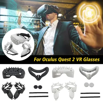 Veido Pagalvėlė Valdiklis su šlapia Danga Padengti Rankogaliai Žaidimų Priedai VR Akinius Minkštas Nulio Įrodymas, atsparus smūgiams Už Oculus Quest 2
