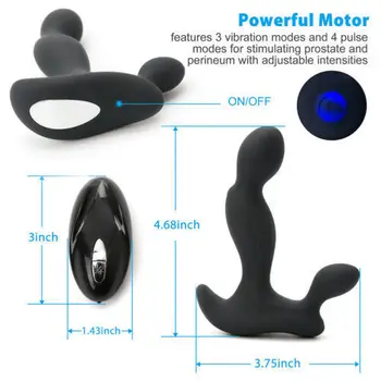 Vibruojančiu Prostatos Massager Analinio Sekso Žaislas Galios Varikliu Vibratorius Vyrų 7 Stimuliacijos Modelius Belaidžio Nuotolinio Valdymo Analinis Malonumas