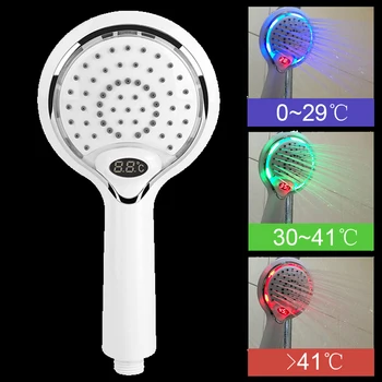 Vidric Automatinis LED Šviesos Dušo Galva 3 Spalvų LED Kišeninis Vonios kambaryje Romantiškas Apšvietimas Nešiojamų Vandens Taupymo Skaitmeninis Temperatūros