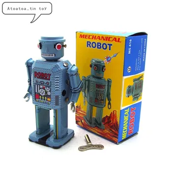 Vintage Retro Mechaninė Robotas Alavo žaislai Klasikinis Prisukamas Vėjo, hidraulinis Kolekciją Tin Žaislas Suaugusiems, Vaikams, Kolekcines Dovana