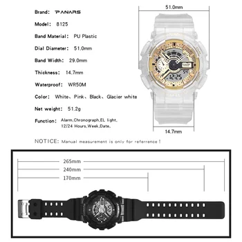 Vyrai Laipiojimo Sporto Skaitmeniniai Laikrodžiai G Stiliaus Šoko Didelis Ciferblatas Kariniai Laikrodžiai Signalas Atsparus Vandeniui Žiūrėti LED
