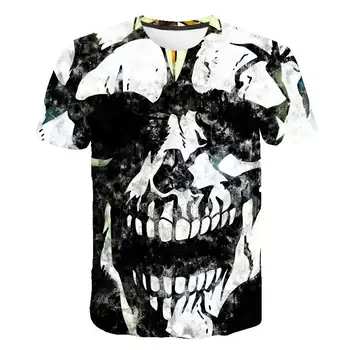 Vyriški T-shirt 2019 naujausius 3D kaukolė spausdinti kietas juokingi vyriški trumparankoviai vasaros marškinėliai vyrams ir moterims, mados drabužiai, marškinėliai