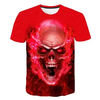 Vyriški T-shirt 2019 naujausius 3D kaukolė spausdinti kietas juokingi vyriški trumparankoviai vasaros marškinėliai vyrams ir moterims, mados drabužiai, marškinėliai