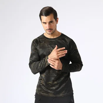 Vyriški Taktinis T-Shirt Quick Dry Karinės Long Sleeve T-Shirt Kvėpuojantis Fitneso Tee Viršūnes Taktinis Kovoti Camo Armijos Dėvėti