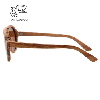 Vyriški prabangūs visiškai realus zebra mediniai akiniai nuo saulės, rėmeliai logotipą bambuko akiniai nuo saulės vyrų poliarizuota UV400 lens akiniai nuo saulės piiot