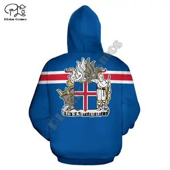 Vyrų, Moterų, islandija spausdinti 3D Hoodies Juokinga šalies mėlynosios vėliavos Palaidinukė Mados Gobtuvu ilgomis Rankovėmis unisex harajuku Megztinis