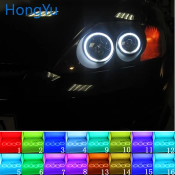 Vėliau Žibintų Įvairių spalvų RGB LED Angel Eyes Halo Žiedas Akių DRL RF Nuotolinio Valdymo už Hyundai Tiburon 2003 - 2006 Priedai
