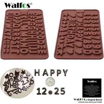 WALFOS 2 Vnt/Set Tortas Dekoravimo Priemonės Non-Stick Silikono Šokolado Raidžių Skaičius Minkštas Formų Slapukus Virimo Bakeware Įrankiai