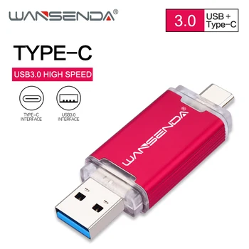 WANSENDA C TIPAS USB Flash Drive, OTG Pen Ratai 512 GB 256 GB 128GB 64GB 32GB Pendrive USB 3.0, skirta 