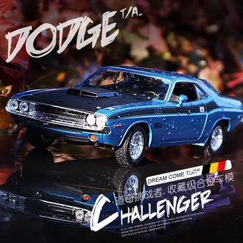 WELLY 1:24 Dodge Challenger automobilį lydinio automobilio modelis, modeliavimas, automobilių apdailos surinkimo dovana žaislas liejimo modelis berniukas