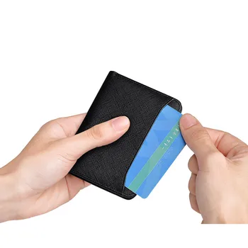 WILLIAMPOLO Ultra-plona piniginė vyriškos odos trumpas, kompaktiškas ID maišelį, banko kortelės, piniginė vyrams