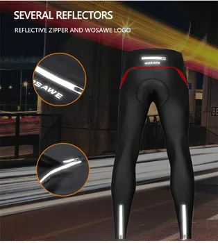 WOSAWE Vyrų Dviračių Kelnių Pėdkelnės, Dviračių Nuoma 3D Gelis Kamšalu Atspindintis Legging MTB Dviratį Pavasario Rudens Dviračių Kelnės