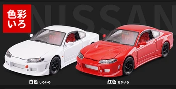 Welly 1/24 Mastelis Nissan Silvia S-15 S15 Lenktynių Super Automobilių Sporto Diecast Ekranas Plastiko Lydinio Modelis, Vaikui, Vaikams, Vaikų Berniukų Žaislas