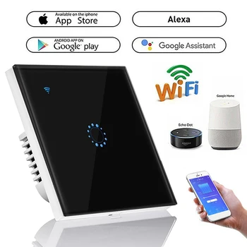 Wifi Smart Šviesos Jungiklis Tuya Ewelink App Touch Panel Bevielis Sienos Jungiklis, dirbti su IFTTT Alexa Echo 