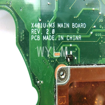 X401U-M3 4GB RAM mainboard REV2.0 ASUS X401U X501U X301U Nešiojamas plokštė 60-N4MB1801-B03 Testuotas