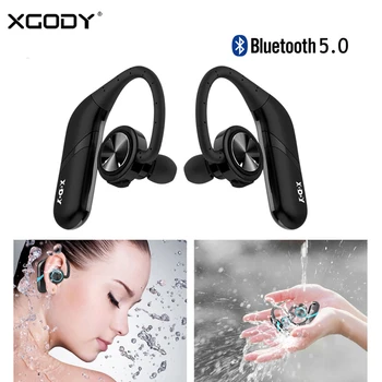 XGODY S800 TWS In-Ear Sporto Ausinės Bluetooth 5.0 Vandeniui Stereo Belaidžių Ausinių Triukšmo Atšaukiu Ausinės Mic Telefonu