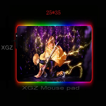 XGZ Anime Disko Dvasios Velnias Žudikas Didelis RGB Mouse Pad Lock-krašto Kompiuterio Spalvinga Klaviatūra Stalas Kilimėlis neslidus Lol, Dota Žaidėjai