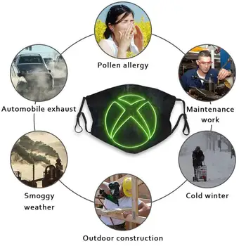 Xbox Logotipo Dizaino Apsaugos Nuo Dulkių Filtras Plaunamas Veido Kaukė Vaikams, Žaidimų Žaidėjas Žaidimai Žaidimas 