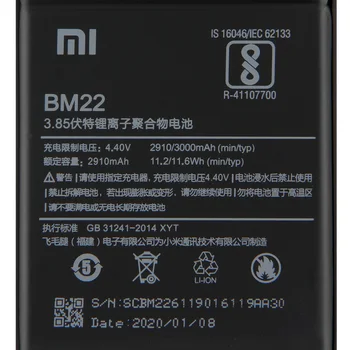 Xiao Mi Xiaomi Mi BM22 Telefono Baterija Xiao mi 5 Mi5 M5 Premjero BM22 2910mAh Originalaus Akumuliatoriaus + Įrankis