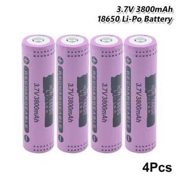 YCDC 4PCS 18650 3800mAh daugkartinio Įkrovimo Baterija Didelės Talpos Li-ion daugkartinio Įkrovimo Baterija Žibintuvėlį, Fakelą žibintai, Baterijos