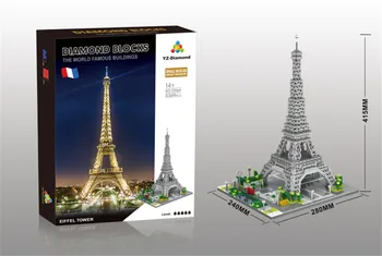 YZ 3D Kūrybos Architektūros Plytas Mirco Paryžiaus Eifelio Bokštas blokų, Rusijos Maskvos Vasilijus Katedra žaislai Vaikams Švietimo žaislas