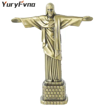 YuryFvna Metalo Statula Jėzaus Statulėlės Meno Krikščionių Statula Crist Redentor Jėzaus Kristaus Skulptūros Modelį, Namų Dekoravimo, Dovanų