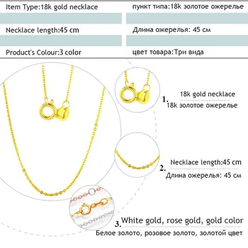 ZHIXI Originali 18K Balto Geltono Aukso Grandinės 18K Gold Jewelry 18 Cm AU750 Bauda Papuošalai Moterims, Madingų Gimtadienio Dovana D206