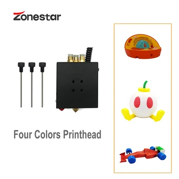 ZONESTAR Mix Spalva Pinthead 4-IN-1-IŠ Keturių Spalvų spausdinimo galvutė Antgalis 0,4 mm, 3D Dalis Gijų Spausdintuvo 1.75 mm