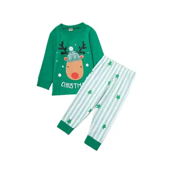 Zhongda vaikų poilsio kostiumas, Kalėdinis kostiumas Žalia Kalėdų kostiumas star dryžuotas kelnes kelnės
