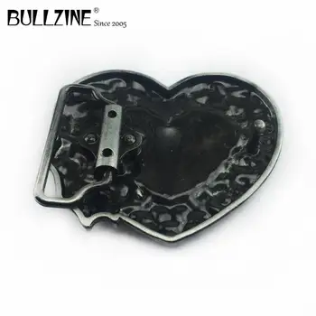 Į Bullzine Širdies diržo sagtis su raudonu emaliu, alavas apdaila FP-02241 tinka 4cm pločio diržas