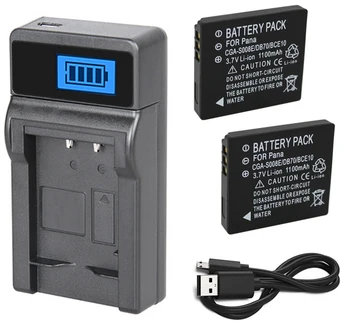 Įkraunama Ličio-jonų Baterija (2-Pack) + Kroviklis Panasonic NT-BCE10, NT-BCE10E, NT-BCE10PP, VW-VBJ10, VW-VBJ10E-K