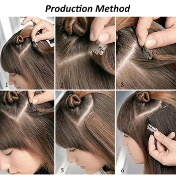 Įsikūrusį lisi PLAUKŲ Sintetinių 16 Įrašus Plaukų Pratęsimo Ilgų Tiesių Plaukų Netikras, Klaidingas Hairpiece Įrašą Plaukų Pratęsimo