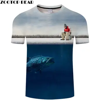 Šaldytos Žuvies 3D Print T shirt Vyrai Brand Tee Trumpas Rankovės Marškinėliai Moterims Vasaros Top Homme Camiseta 6XL ZOOTOP LOKYS Dropship