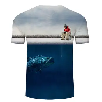 Šaldytos Žuvies 3D Print T shirt Vyrai Brand Tee Trumpas Rankovės Marškinėliai Moterims Vasaros Top Homme Camiseta 6XL ZOOTOP LOKYS Dropship