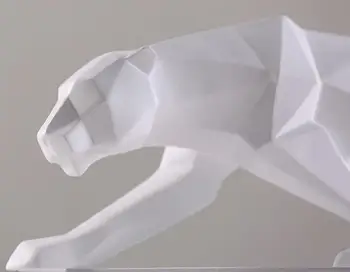 Šiaurės Abstrakčiai White Panther Skulptūros, Geometriniai Leopard Statulos Laukinių Gyvūnų Dekoro Ornamentą Namų Dekoro Priedai