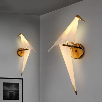 Šiuolaikinės Kūrybos Paukščių Sienos Žibintai Aukso Išgalvotas LED Sieniniai Šviestuvai Vaikų Kambarys, Restoranas, Miegamojo, Svetainės Apšvietimo šviestuvas