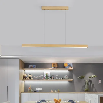 Šiuolaikinės Paprasta LED Medienos Pakabukas Šviesos Apšvietimas Namų Puošybai Biuro Virtuvėje Kabo Šviesa Patalpų Kambarį Šviesos Šviestuvas