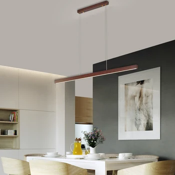 Šiuolaikinės Paprasta LED Medienos Pakabukas Šviesos Apšvietimas Namų Puošybai Biuro Virtuvėje Kabo Šviesa Patalpų Kambarį Šviesos Šviestuvas